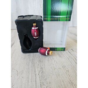 KSA Kurt Adler glass football ornament sport Xmas tree ornament